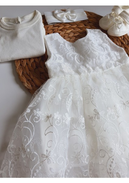 PİLEKİ BABY YENİDOĞAN 0 6 AY KIZ BEBEK MEVLÜT ELBİSESİ MEVLÜTLÜK ELBİSE
