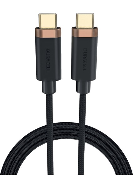 1m Usb-C To Usb-C Örgülü Şarj Kablosu - Siyah