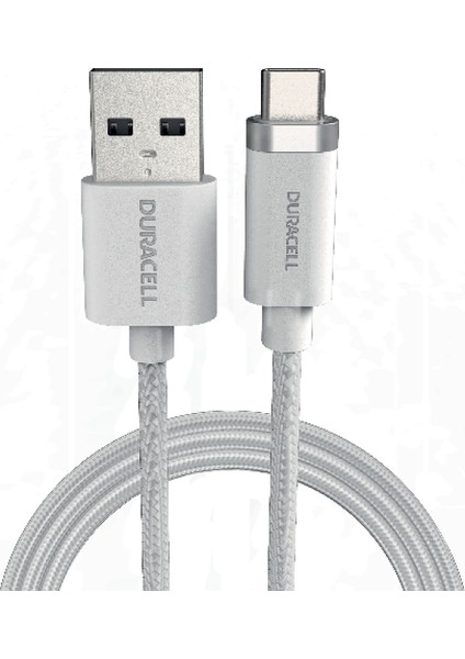 1m Usb-A To Usb-C Örgülü Şarj Kablosu - Beyaz