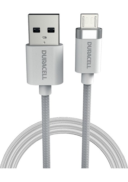 2m Usb-A To Micro USB Örgülü Şarj Kablosu - Beyaz