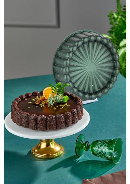 Granit Döküm Tart Kalıbı Haki 26 cm