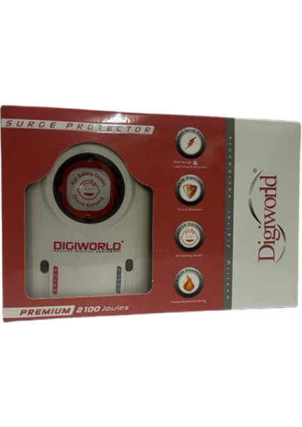 Dıgıworld Premium Akım Korumalı Priz Tekli 250V