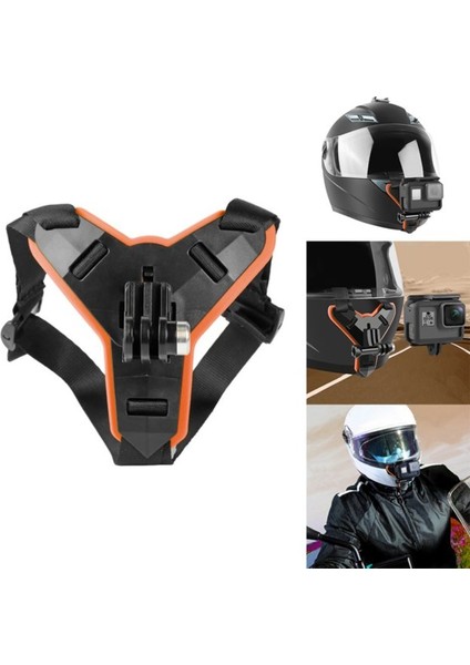 Gopro Aksiyon Kamera Kask Alt Çene Bağlantı Aparatı Pratik Turuncu