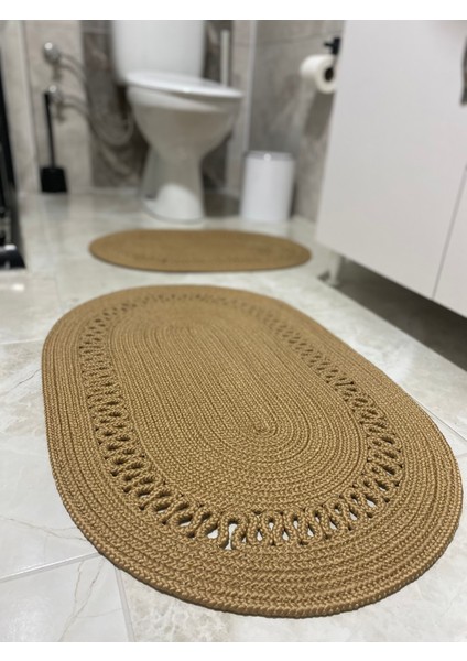 Milda Jüt 2'li Banyo Paspası Çift Taraflı Kaymaz Yıkanabilir Banyo Paspas Takımı 40X60CM & 50X80CM fiyatları