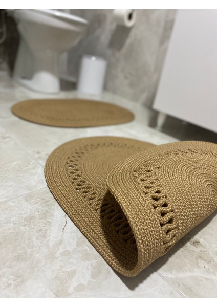 Milda Jüt 2'li Banyo Paspası Çift Taraflı Kaymaz Yıkanabilir Banyo Paspas Takımı 40X60CM & 50X80CM modelleri