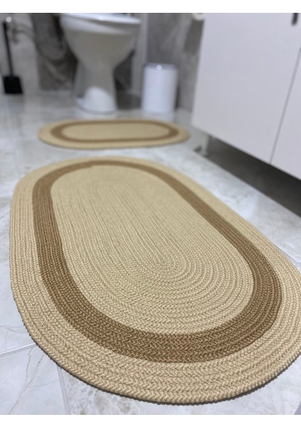 Milda Jüt 2'li Banyo Paspası Çift Taraflı Kaymaz Yıkanabilir Banyo Paspas Takımı 40X60CM & 50X80CM fiyatları