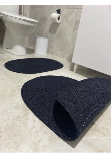 Milda Jüt 2'li Banyo Paspası Çift Taraflı Kaymaz Yıkanabilir Banyo Paspas Takımı 40X60CM & 50X80CM modelleri