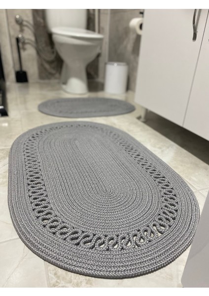 Milda Jüt 2'li Banyo Paspası Çift Taraflı Kaymaz Yıkanabilir Banyo Paspas Takımı 40X60CM & 50X80CM fiyatları