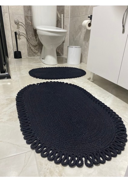 Milda Jüt 2'li Banyo Paspası Çift Taraflı Kaymaz Yıkanabilir Banyo Paspas Takımı 40X60CM & 50X80CM fiyatları