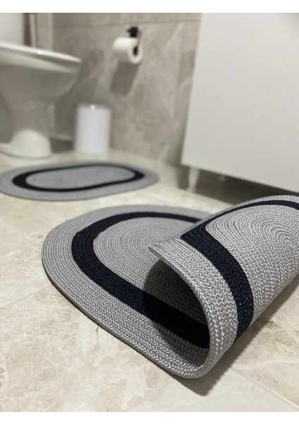 Milda Jüt 2'li Banyo Paspası Çift Taraflı Kaymaz Yıkanabilir Banyo Paspas Takımı 40X60CM & 50X80CM modelleri