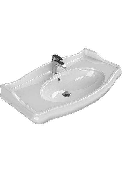 Turkuaz Seramik 1837 100 cm Etajerli Lavabo