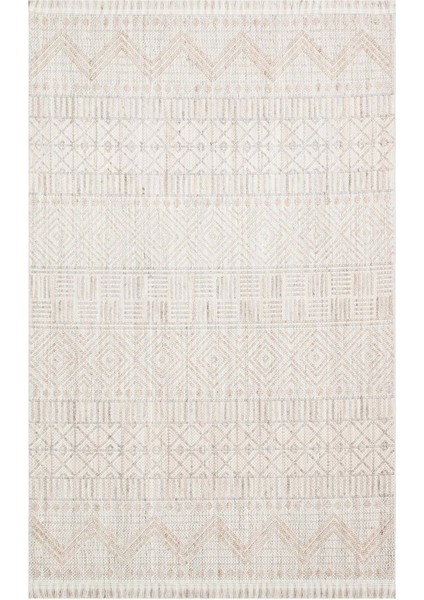 Gri & Bej Iskandinav Halı - Etnik Kilim Desenli Salon Ve Mutfak Halısı - Cozy Czy 02