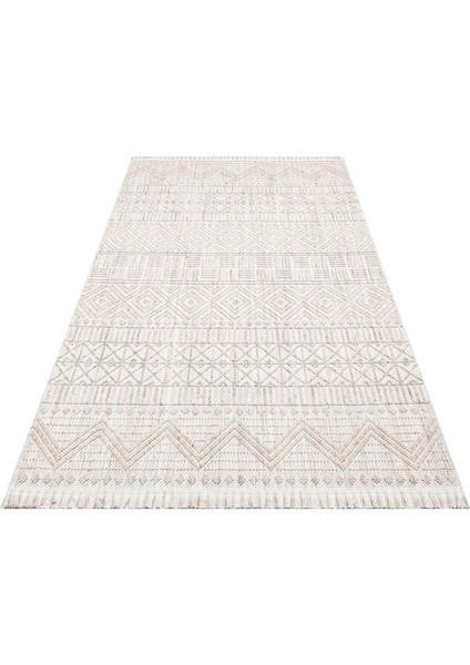 Gri & Bej Iskandinav Halı - Etnik Kilim Desenli Salon Ve Mutfak Halısı - Cozy Czy 02