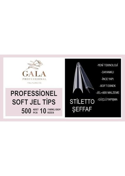 Protez Tips Stiletto 500 Lü Şeffaf