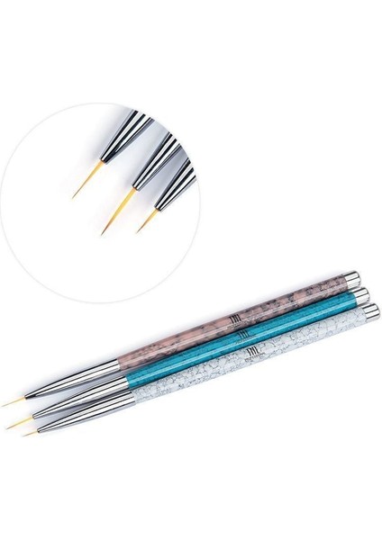 3 Lü Ince Mermer Saplı Çizim Fırça