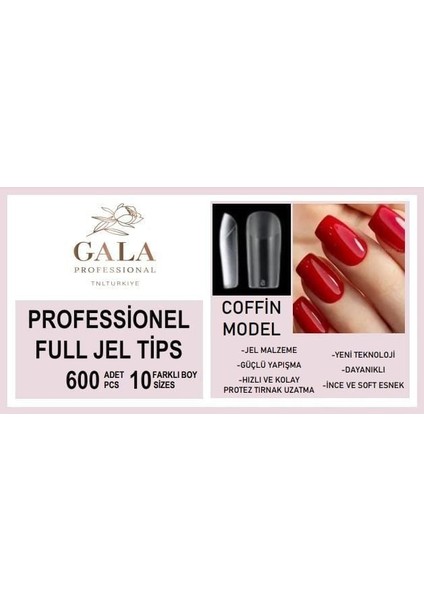 Gala Soft Jel Tips 600 Lü Paket - Coffin Model