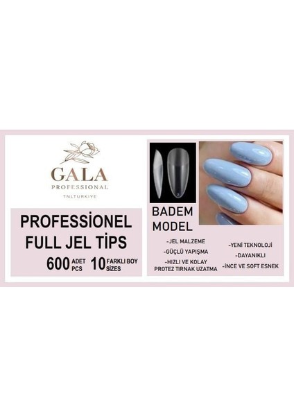 Gala Soft Jel Tips 600 Lü Paket - Badem Model