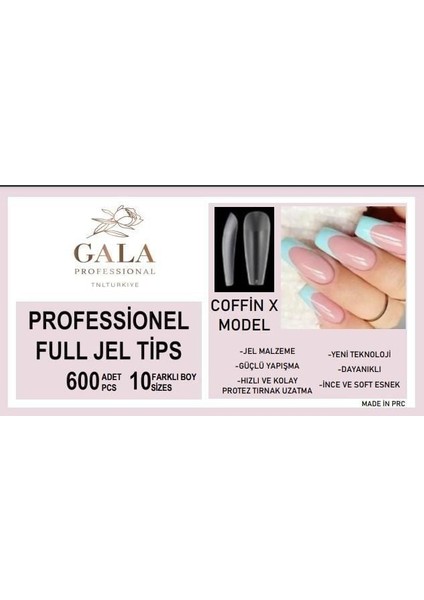 Gala Soft Jel Tips 600 Lü Paket - Coffin x Model