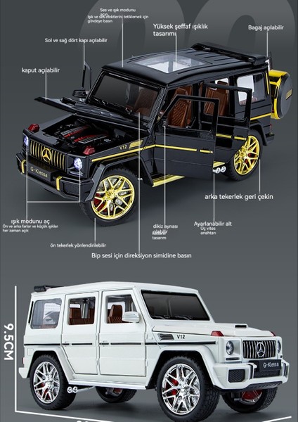 1:24 Mercedes G63 Alaşımlı Araba Modeli (Yurt Dışından) modelleri
