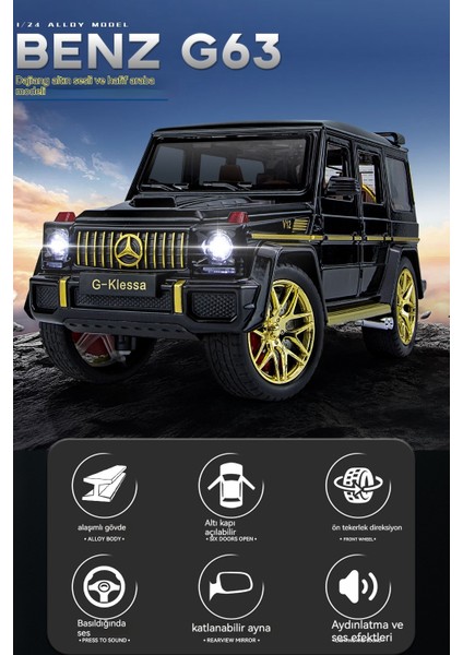 1:24 Mercedes G63 Alaşımlı Araba Modeli (Yurt Dışından) indirimleri