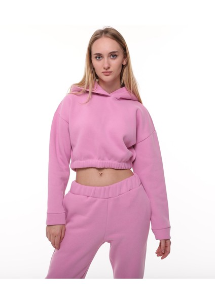 Pembe Şardonlu Sweatshirt