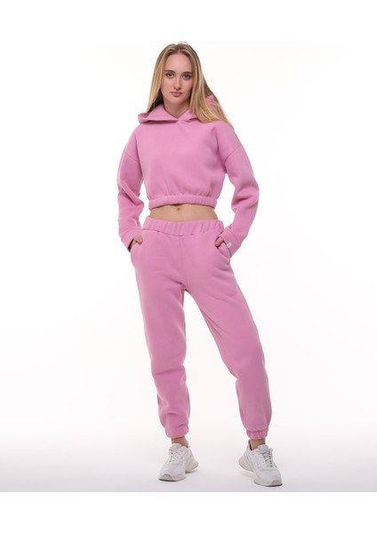 Pembe Şardonlu Sweatshirt