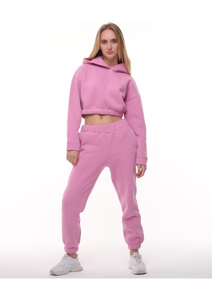 Pembe Şardonlu Sweatshirt