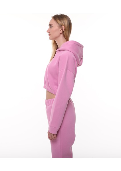 Pembe Şardonlu Sweatshirt