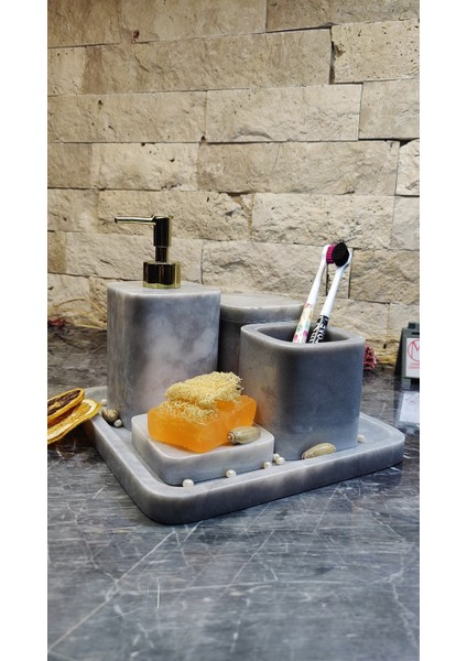 Mermer 5 Parça Banyo Seti - Elazığ Vişnesi 5'li fiyatları