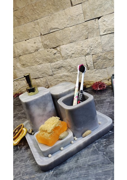 Mermer 5 Parça Banyo Seti - Elazığ Vişnesi 5'li fırsatları