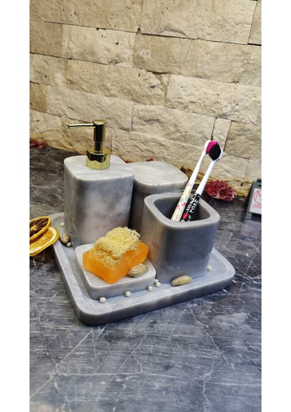 Mermer 5 Parça Banyo Seti - Elazığ Vişnesi 5'li indirimleri