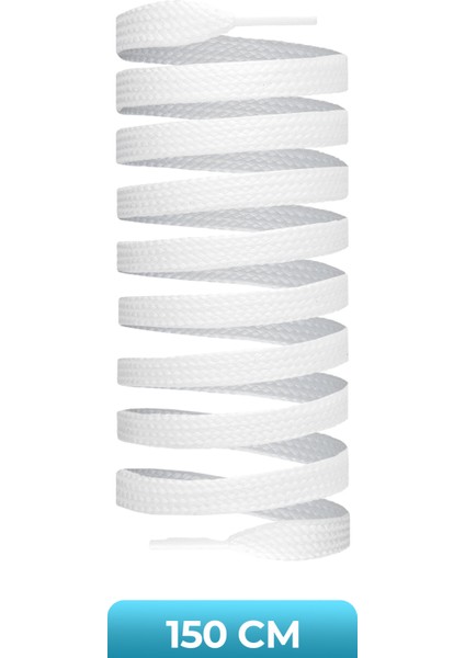 150 cm Yassı Spor Ayakkabı Bağcık , Orijinal Sneakers Bağcığı 1 Çift / Beyaz