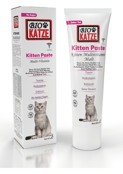 Kitten Paste Yavru ve Anne Kediler için Multivitamin Malt Macunu 30 gr