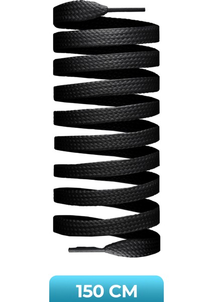 150 cm Yassı Spor Ayakkabı Bağcık , Orijinal Sneakers Bağcığı 1 Çift / Siyah