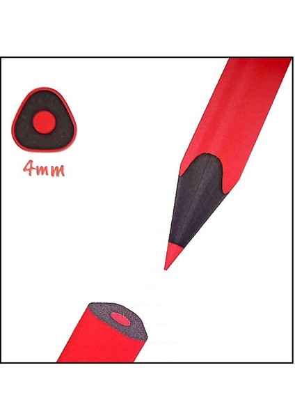 Jumbo Kırmızı Kalem 1 Adet Kırmızı Başlık Kalemi Üçgen Kırmızı Renk Kurşun Kalem Ilk Kalemim modelleri
