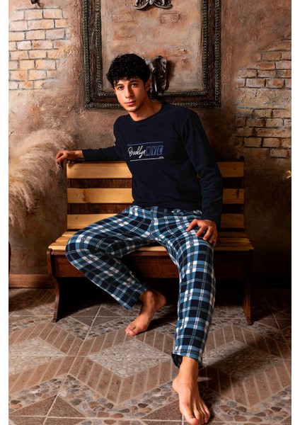 Kışlık Erkek Polar Pijama Takımı Sıcak Tutan Casual Erkek Polar