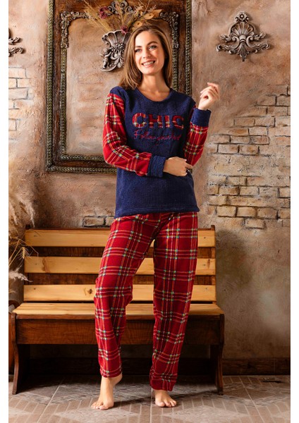 Kışlık Kadın Welsoft Polar Pijama Takımı Yeni Yıl Pijaması fiyatları