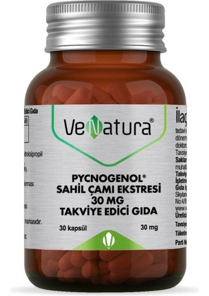 Pycnogenol Sahil Çamı Ekstresi 30 mg 30 Kapsül