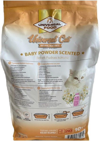 Baby Powder Kokulu Topaklaşan Kedi Kumu 10 L x 1 Adet (Süper Topaklanan , Bentonitli, Kokusuz Kedi Kumu ) indirimleri