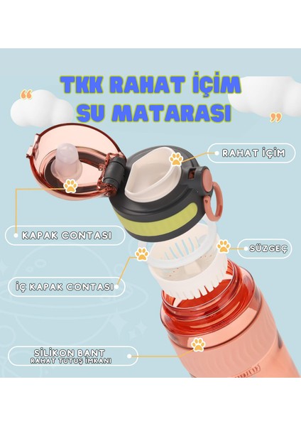 Tkk 550ML Kilitlenebilir Kapak Rahat Içim Taşıma Kulplu Tritan Spor Matara