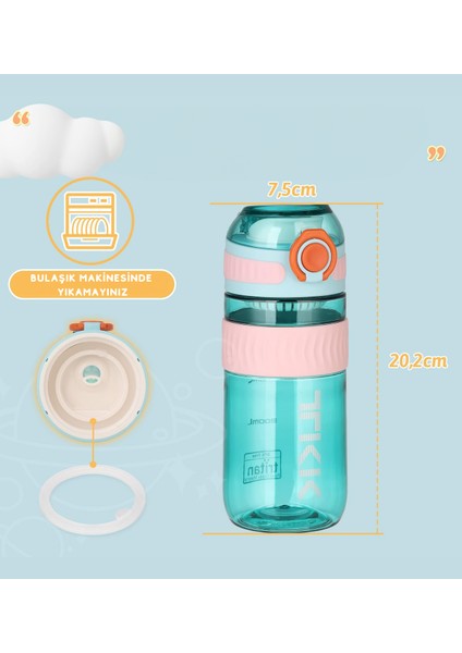 Tkk 550ML Kilitlenebilir Kapak Rahat Içim Taşıma Kulplu Tritan Spor Matara