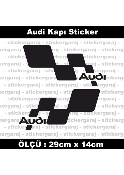 Audi Uyumlu Sol Sağ Yan Kapı Etiketi - Marka Yazılı Sticker Etiket Seti - 2li