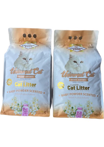 Baby Powder Kokulu Topaklaşan Kedi Kumu 10 L x 2 Adet (Süper Topaklanan , Bentonitli, Kokusuz Kedi Kumu ) modelleri