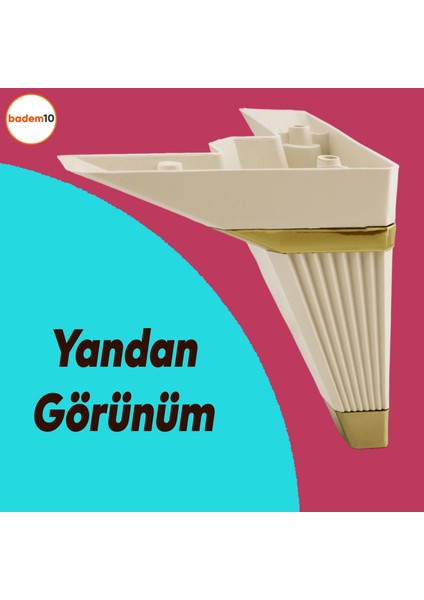Alcazar Köşe 6'lı Set Mobilya Tv Ünitesi Çekyat Koltuk Kanepe Destek Ayağı 14 cm Krem M8 Civatalı fırsatları