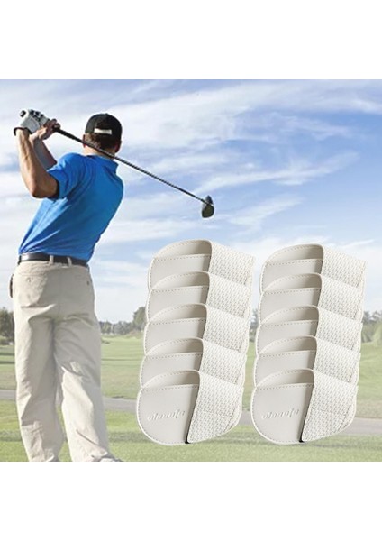 Golf Demir Kafa Golf Eğitimi Golfçü Beyaz Büyük Için Set Koruyucu Pu Başörtüsü Kapakları (Yurt Dışından)