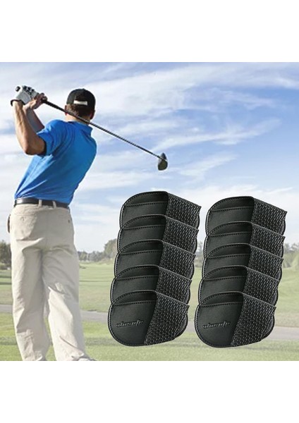 Golf Demir Kafa Golf Eğitimi Golfçü Siyah Büyük Için Set Koruyucu Pu Başörtüsü Kapakları (Yurt Dışından)