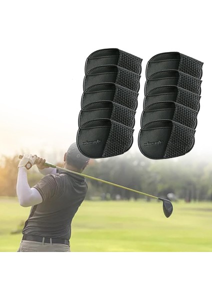 Golf Demir Kafa Golf Eğitimi Golfçü Siyah Büyük Için Set Koruyucu Pu Başörtüsü Kapakları (Yurt Dışından)