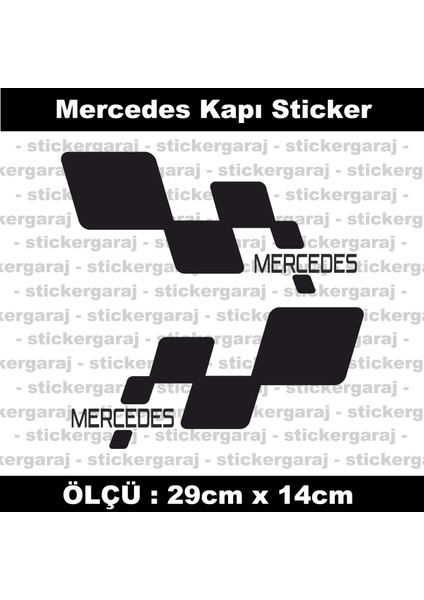 Mrcedes Uyumlu Sol Sağ Yan Kapı Etiketi - Marka Yazılı Sticker Etiket Seti - 2li fiyatları