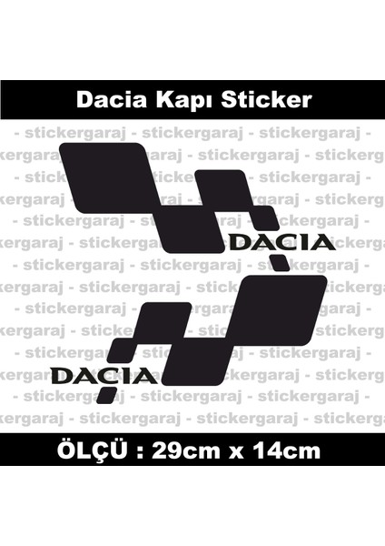 Dacia Uyumlu Sol Sağ Yan Kapı Etiketi - Marka Yazılı Sticker Etiket Seti - 2li