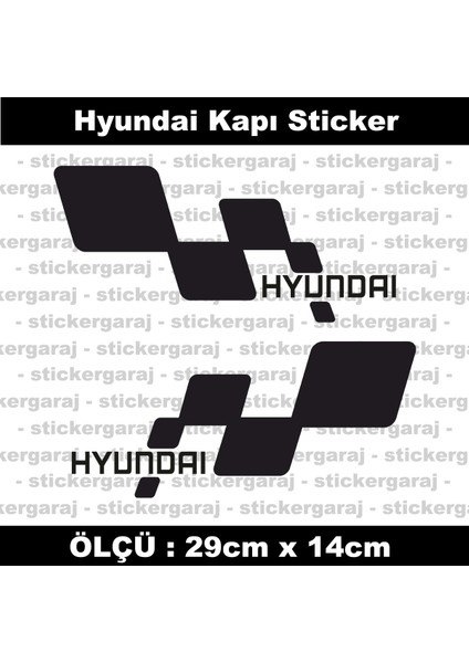 Hyundai Uyumlu Sol Sağ Yan Kapı Etiketi - Marka Yazılı Sticker Etiket Seti - 2li fiyatları